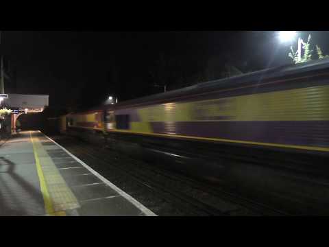 (HD) 66085 drags Euro Cargo Rail 66211 + 66218 + 66225 + 66242 at Borough Green 3/9/14