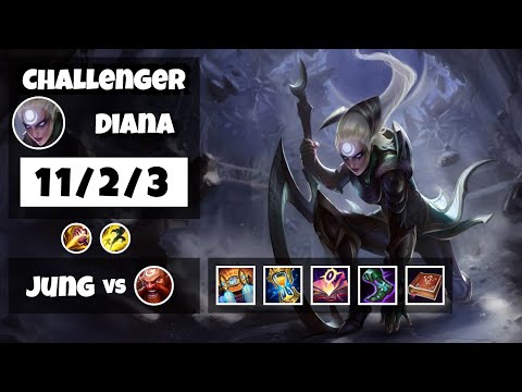 Diana vs Gragas KOREAN Challenger JUNGLE (11/2/3) - v11.10