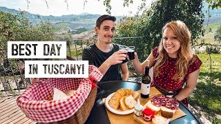 Perfect Day in Tuscany! - BEAUTIFUL Picnic Spot, Underground Winery, Castles & MORE! (Italy)