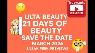 UlTA 21 Days of Beauty March 2026 SAVE THE DATE Sneak Peek Preview -50% Daily Deals & Weekly Steals