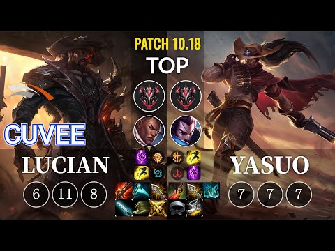HLE CuVee Lucian vs Yasuo Top - KR Patch 10.18