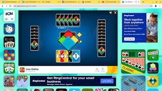 playing UNO the card game the app on poki