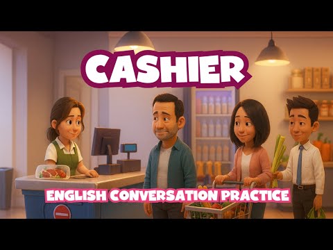 Learn American English - Cashier - Checkout Counter - Conversation Practice - Key Vocabulary Review