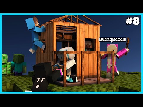 MIPAN & ZUZUZU Membuat Rumah Pohon Paling Besar Dan Tinggi! KEREN BANGET! - Minecraft Survival #8