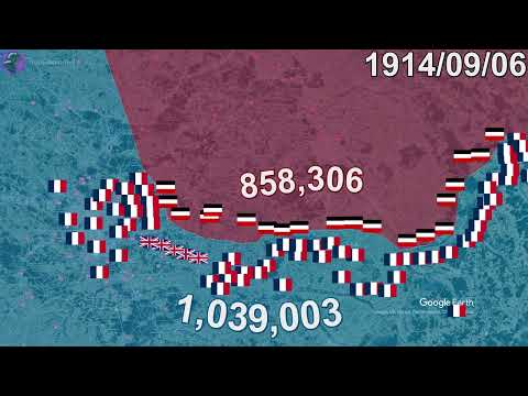 First Battle of the Marne in 1 minute using Google Earth