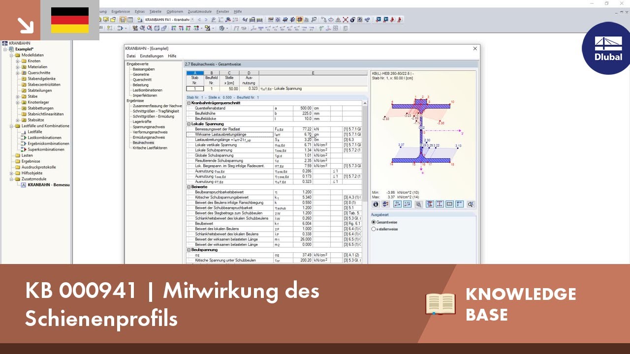 KB 000941 | Mitwirkung des Schienenprofils