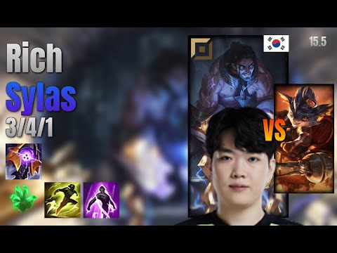 Rich Top Sylas vs Rumble lol KR solo rank Full Game 15.5 | 리치 사일러스 vs 럼블