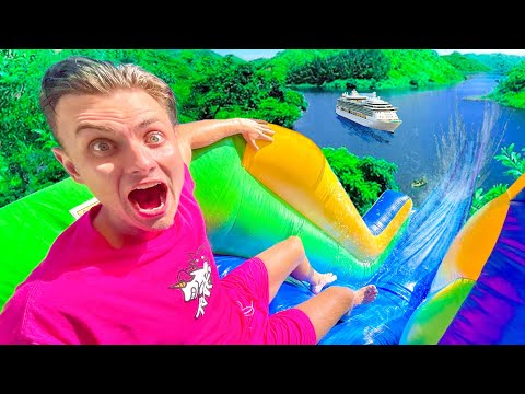 I Built the BIGGEST Backyard WATER SLIDE!!
