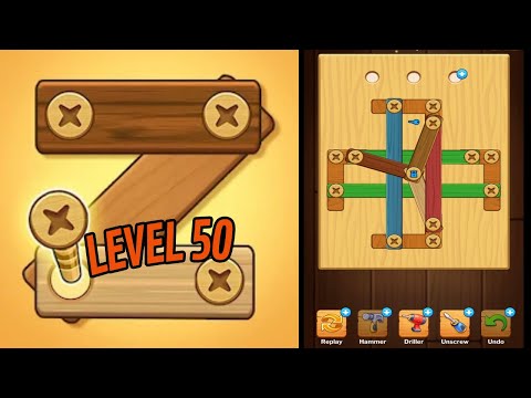 🏅 SCREW PUZZLE: Wood Nut & Bolt 🤪 Level 50 🧩 Gameplay Walkthrough