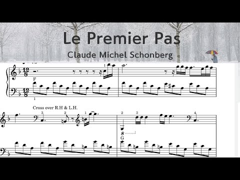 Le Premier Pas  (The First Step) / Piano Sheet Music /  Claude Michel Schonberg /by SangHeart Play