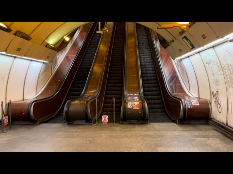 Prague. 2x Old Kone escalator ride Jinonice Station pt2/2