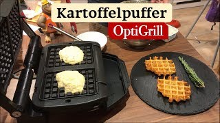 Kartoffelpuffer Waffeln im Tefal OptiGrill (Waffeleinsatz)