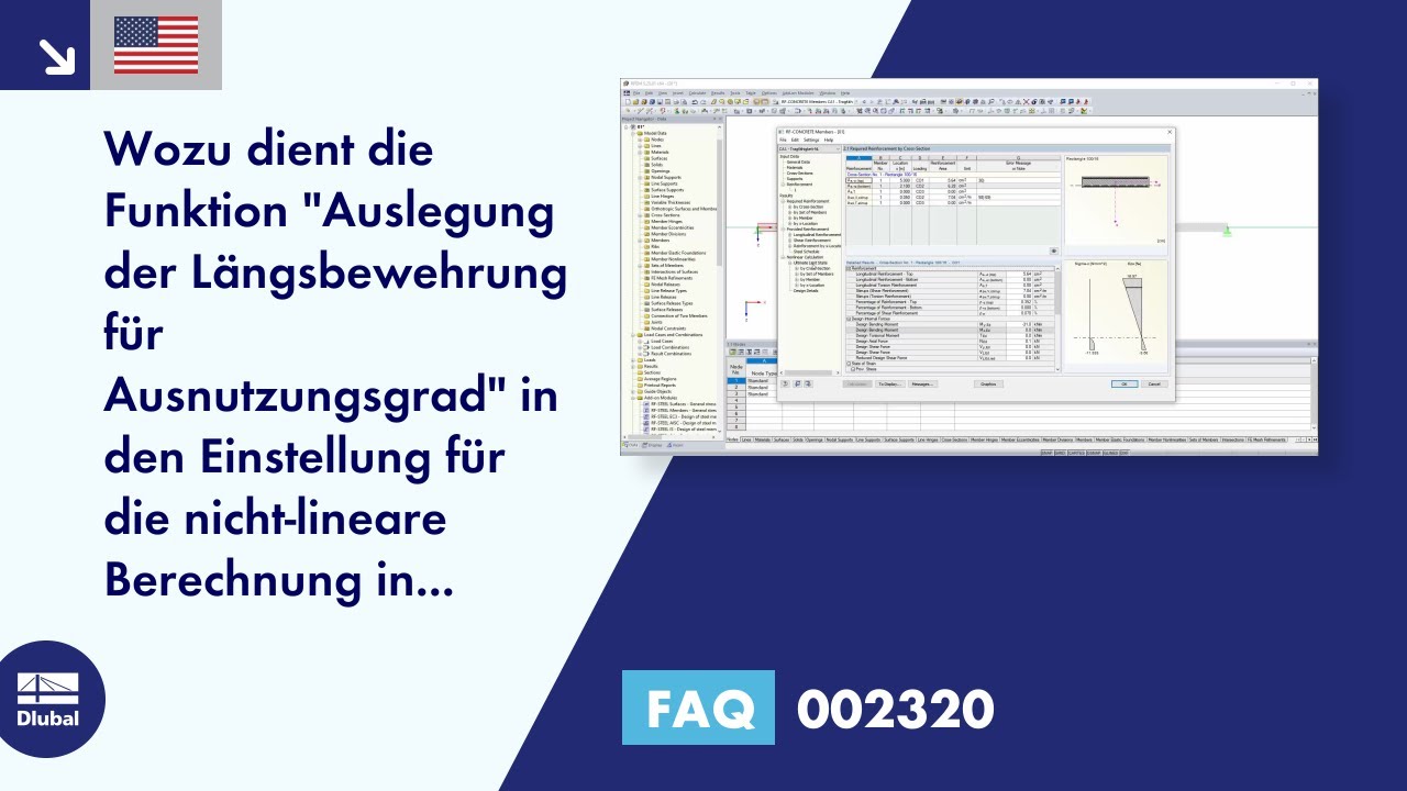 [EN] FAQ 002320 | Wozu dient die Funktion "Auslegung der Längsbewehrung für Ausnutzungsgrad" in d...