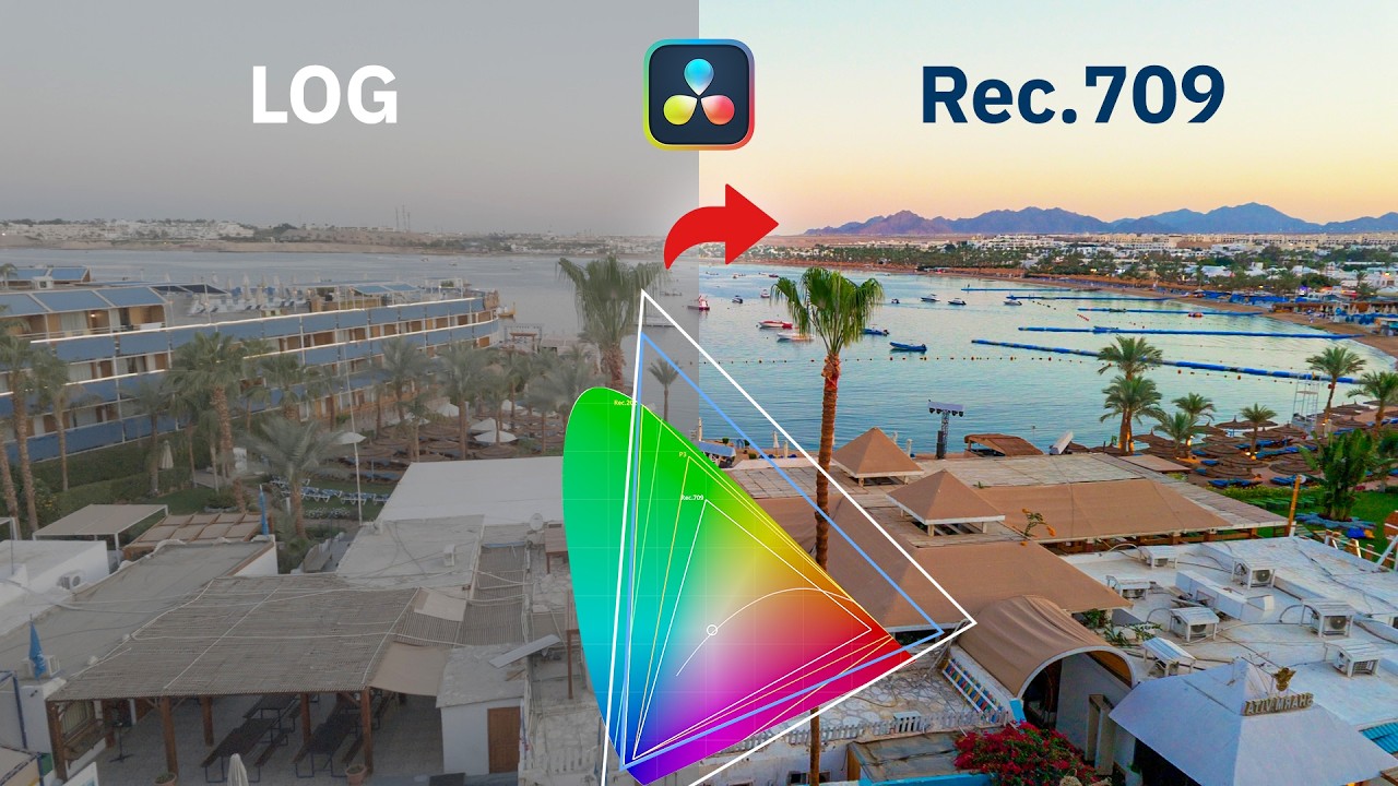 كيفية تلوين اي فيديو LOG من اي نوع كاميرا 🎨 الطريقة الصحيحة في DaVinci Resolve