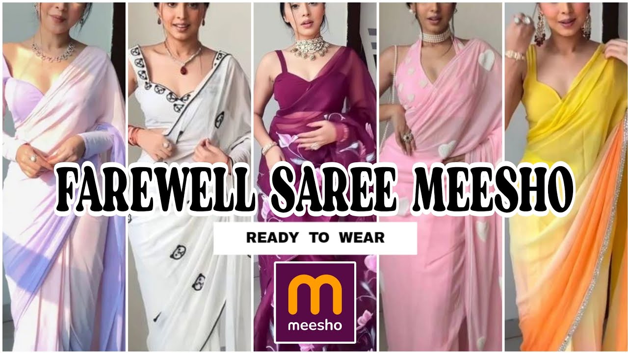 Ready To Wear Saree From Meesho I Link In Description l Pre Stitched Saree For Farewell/Fresher 2025