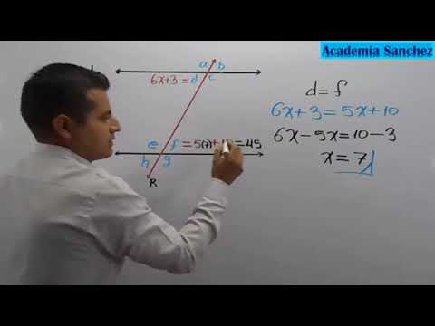 ANGULOS ENTRE PARALELAS Y UNA TRANSVERSAL (EJERCICIOS) Super facil - Para principiantes