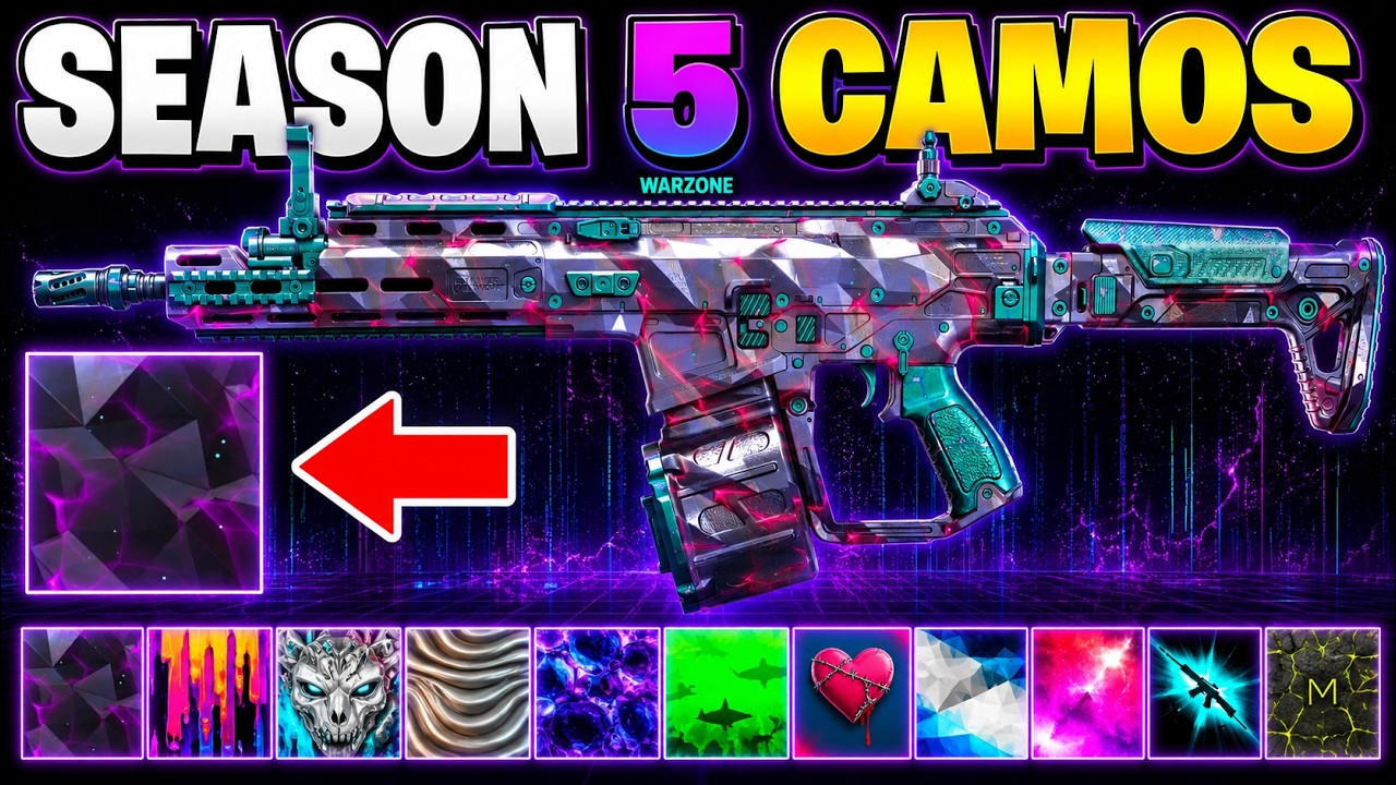 *NEW* SEASON 5 CAMOS SWAP GLITCH in BO7 Warzone! (ALL NEW CAMOS)