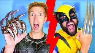 Wolverine vs Black Panther - Epic Weapon Battle Challenge