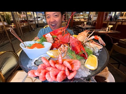 $248 Dinner at Michelin Star 'FIRE ONLY' Restaurant & SEAFOOD MOUNTAIN in Sweden's FAMOUS Food Hall!