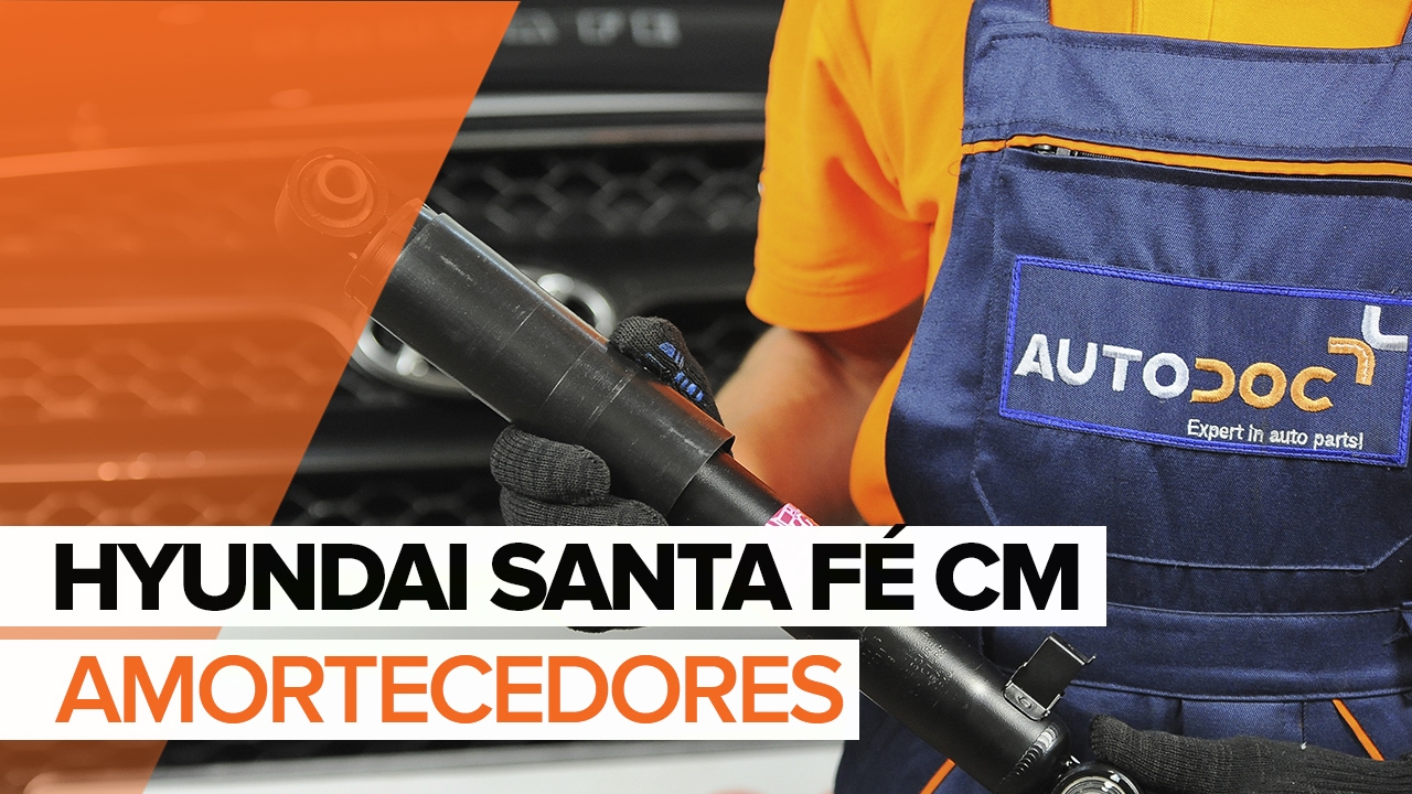 Como mudar amortecedores da parte traseira em Hyundai Santa Fe CM - guia de substituição