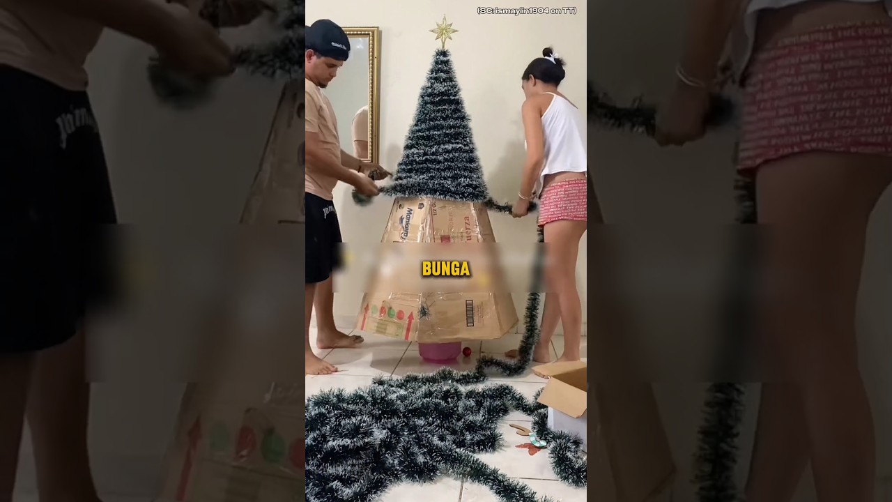 DIY! Pasangan Ini Membuat Pohon Natal Unik🤯😱 #shortsvideo #diy #viralvideo