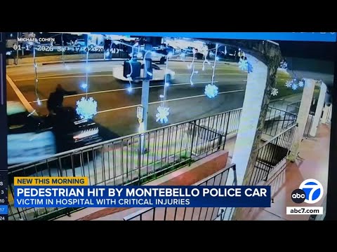 Pedestrian hit by Montebello police car in crash caught on video