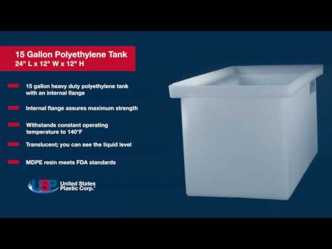 POLYPROPYLENE ENCLOSED TANK, 24 X 24 X 15 HIGH, 3/8 THICK. 33 GALLONS.  MOTOR FREIGHT ONLY, TE242415H