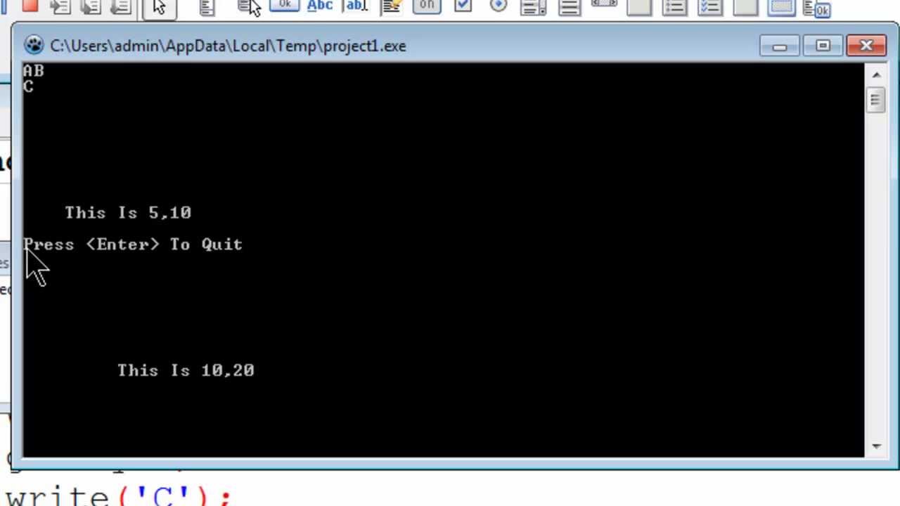 Free Pascal Program Tutorial 19 - Gotoxy Screen Location - Lazarus