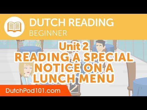 Dutch Beginner Reading Practice - Reading a Lunch Menu