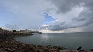 Cunard Queen Elizabeth Cruise Ship Sail Away from Port of Darwin. #northernterritory #australia