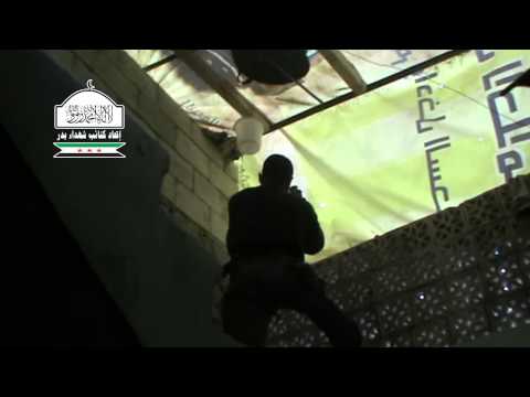 استهداف تحركات عناصر قوات النظام في جبهة حي الأشرفية بواسطة رشاش بي كي سي من قبل اتحاد كتائب شهداء بدر