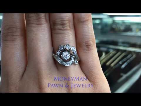 MoneyMan Pawn Jewelry - White Gold Diamond Cocktail Ring