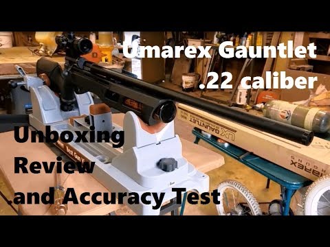.22 Umarex Gauntlet Review w/ Unboxing & Accuracy Test (Regulated $299 PCP Air Rifle)
