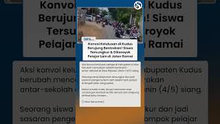 DETIK-DETIK Siswa SMK Tersungkur Dikeroyok Pelajar Lain saat Tawuran kala Konvoi Kelulusan di Kudus