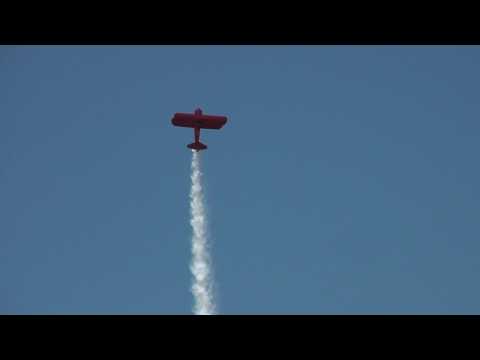 Vicky Benzing flying the Boeing Stearman biplane ( Arlington fly-in)