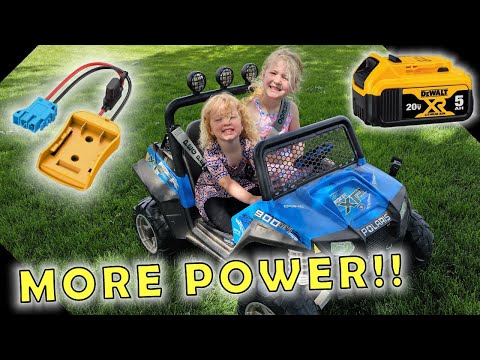 Powered by Dewalt!!  12 Volt Kids Power Wheels Upgrade!