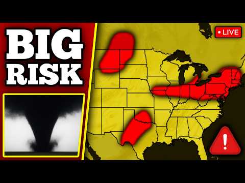 🔴 BREAKING TORNADO THREAT COVERAGE - Tornadoes Possible With LIVE Storm Chasers...
