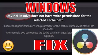 Davinci Resolve Cache/gallery error windows fix
