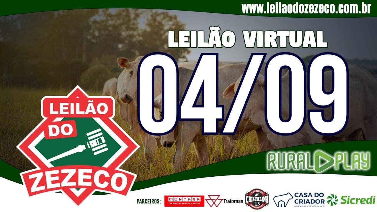 415º LEILÃO DO ZEZECO VIRTUAL - MIRANDA/MS - RURAL PLAY