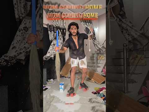 Mummy👩‍🦰घर आ रही है🏠😰 #home #cleaning #mummy #skating