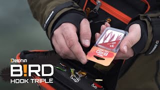 Delphin trojháčky Bird Hook Triple - 3ks bílá pírka #4