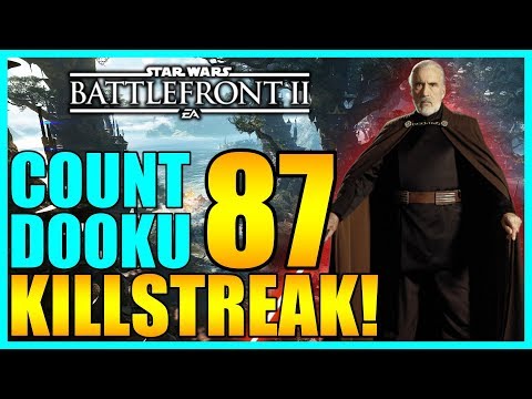 87 Count Dooku Gameplay/Killstreak - Star Wars Battlefront 2