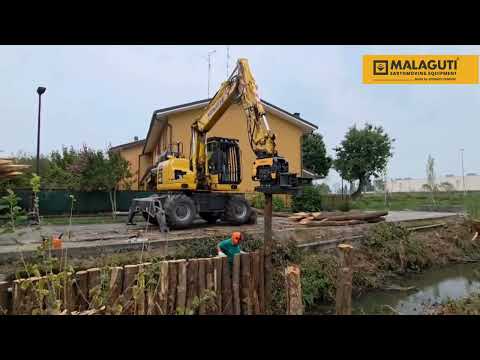 Battipalo idraulico con pinza Plury | Malaguti Earthmoving Equipment