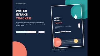 Water Intake Tracker Printable PDF, Daily Water Log, Hydration Habit Planner, A4 US Letter