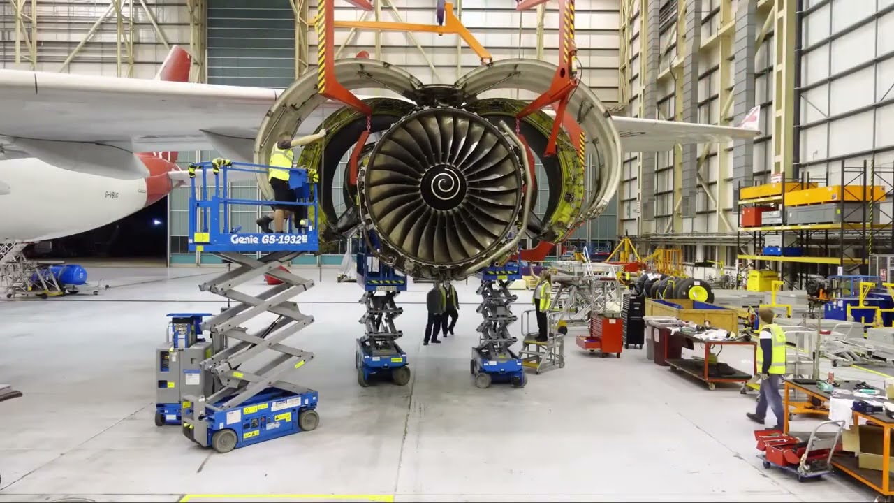 Trent 500 Engine Removal on A340-600 Using AGSE Stand