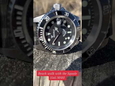 Wearing The Squale 20 ATMOS MAXI Ceramic 1545 On A Beach Walk. The NATO Strap Is By Zuludiver.