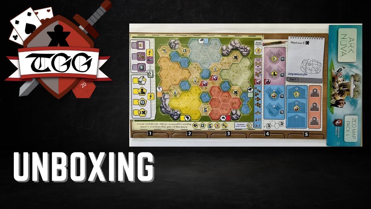Ark Nova Zoo Map Pack 1 Board Game Unboxing