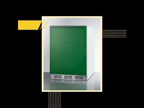 Summit - 24" Refrigerator-Freezer with Emerald Green Door, Stainless Steel Handle, CARB Compliant