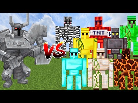 FERROUS WROUGHTNAUT vs ALL GOLEMS | Minecraft Mob Battle