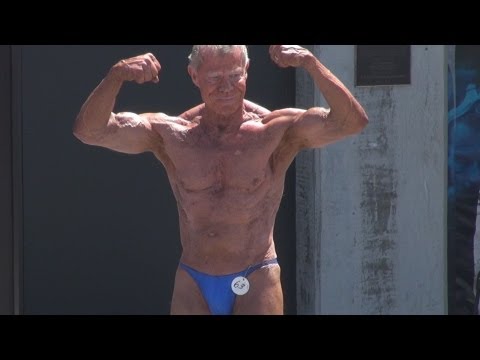 Jim Arrington 80 Year Old Bodybuilder Competing at Muscle Beach, CA 5/27/13